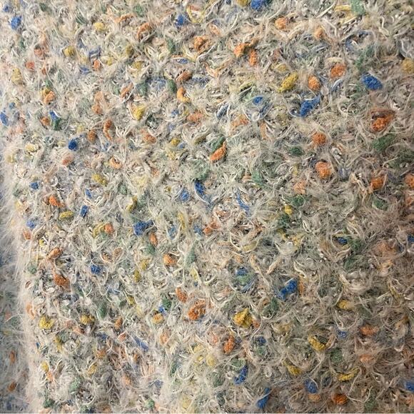 Raga Cozy Multicolor Knit Sweater whimsical comfort small cream fuzzy soft - Picture 5 of 10